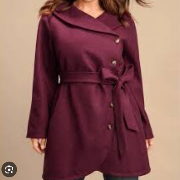 BloomChic Jackets & Blazers - Bloomchic 14-16 size Burgundy Coat NWT
